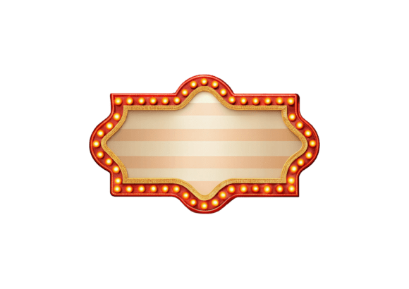 Realistic Red Vintage Theatre Sign PNG Graphic Illustrations By stockmarket
