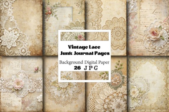 Vintage Lace Junk Journal Pages