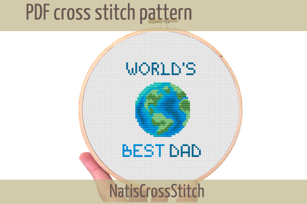 World's Best Dad Cross Stitch Pattern
