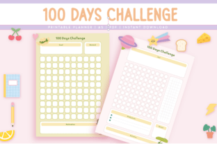 100 Days Challenge Template Graphic by Print Magic StudioX · Creative ...