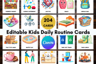 204 Editable Kids Daily Routine Cards Graphic by Diana Hunter ...