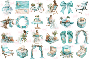 Beach Wedding Set Clipart Graphic by Markicha Art · Creative Fabrica