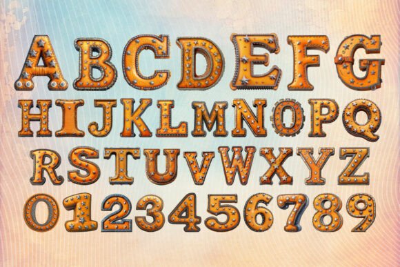 Cowboy Leather Alphabet Font - Preview 1
