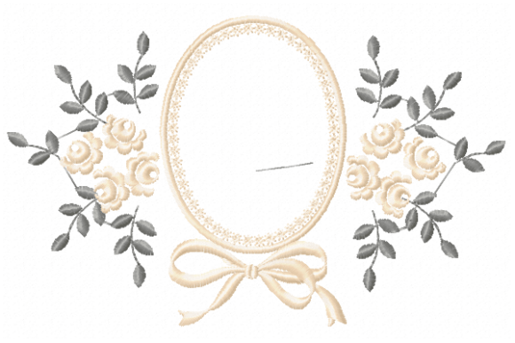 Frame Roses Embroidery Design