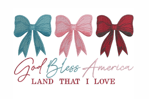 God Bless America Embroidery Design
