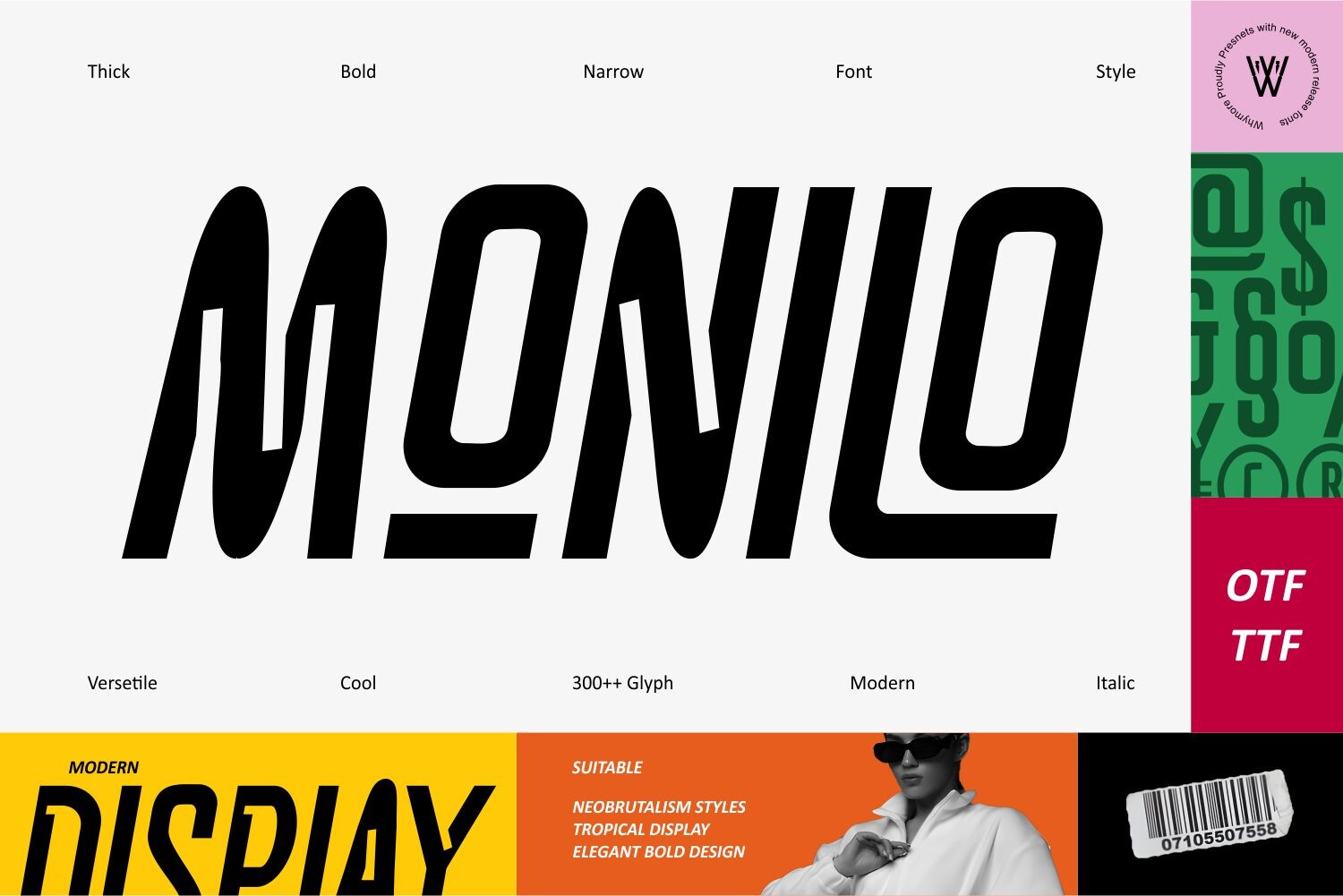 Monilo font preview - bold statement display font