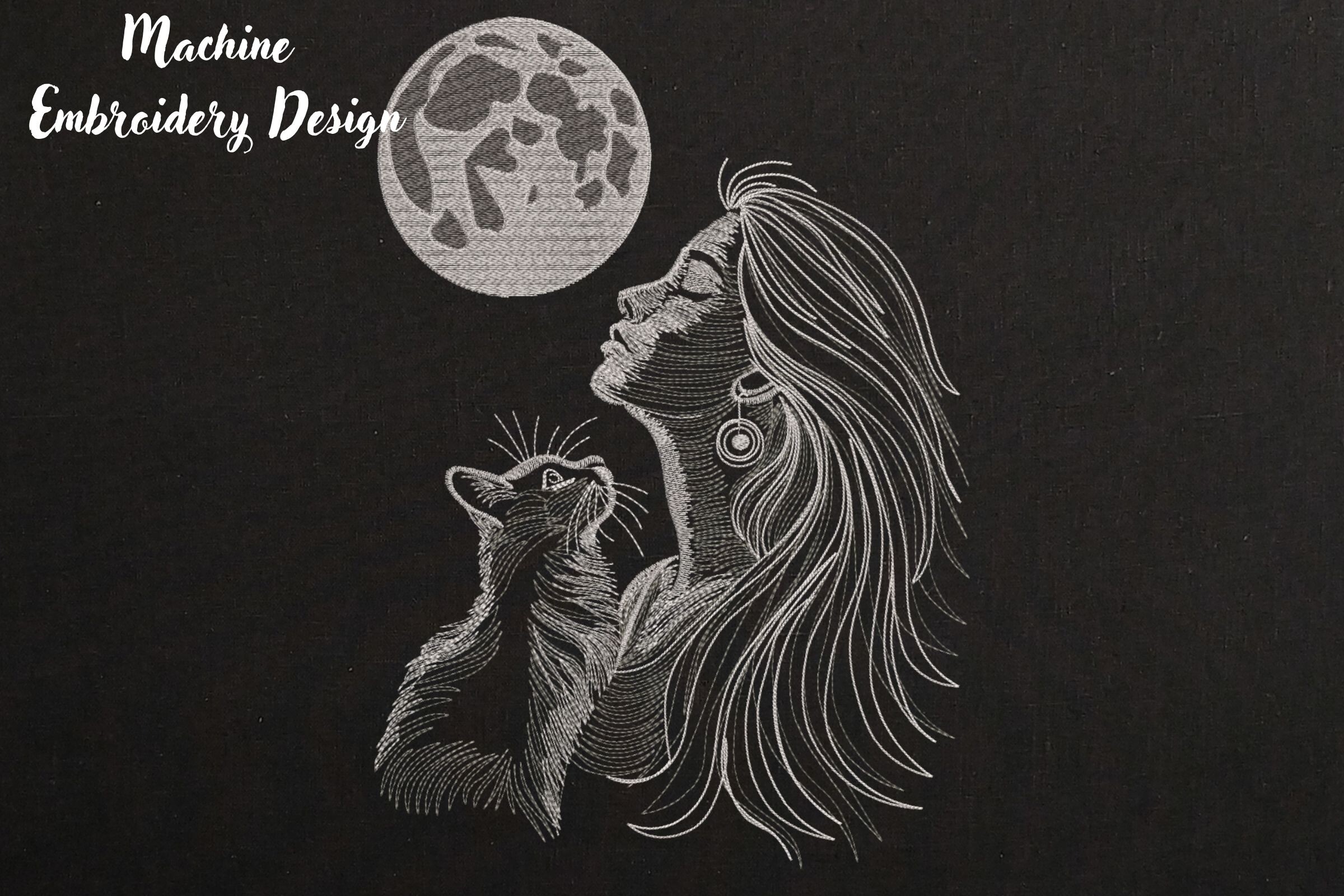 Mystical Moon Witch and Black Cat
