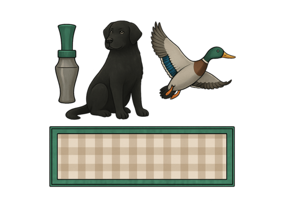 Retro Mallard Duck Hunting Name Plate