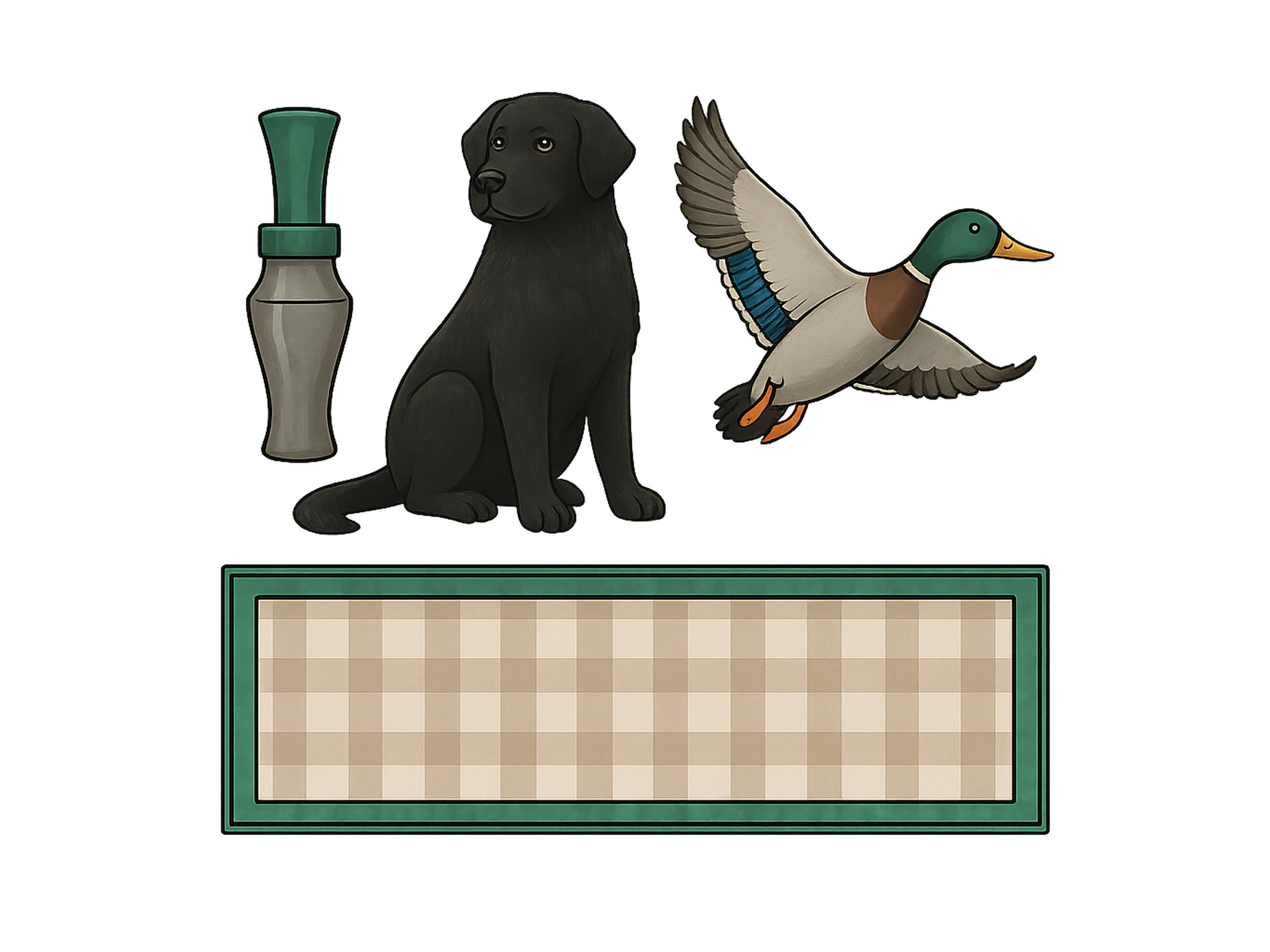 Retro Mallard Duck Hunting Name Plate