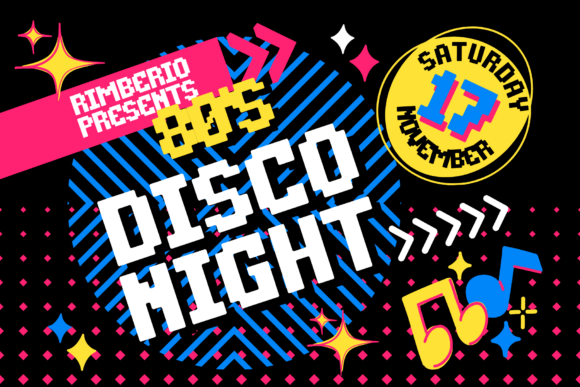 Retro Pixel Font PNG with transparent background - Preview 1