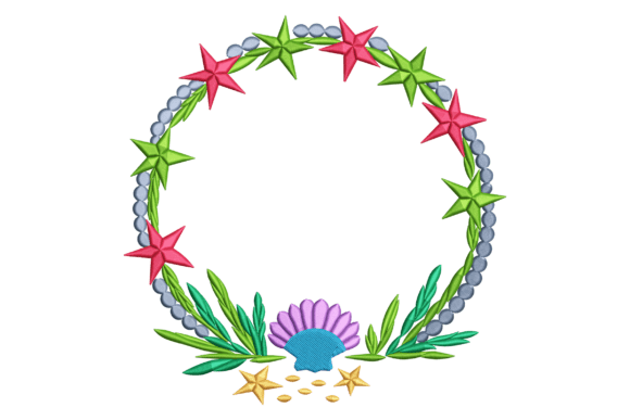 Starfish Wreath Couronne de Fleurs Design de Broderie Par Stitchfy