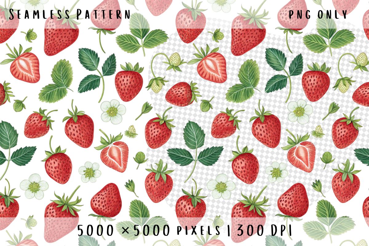 Vintage Strawberry Seamless Pattern Graphic by sasikharn · Creative Fabrica
