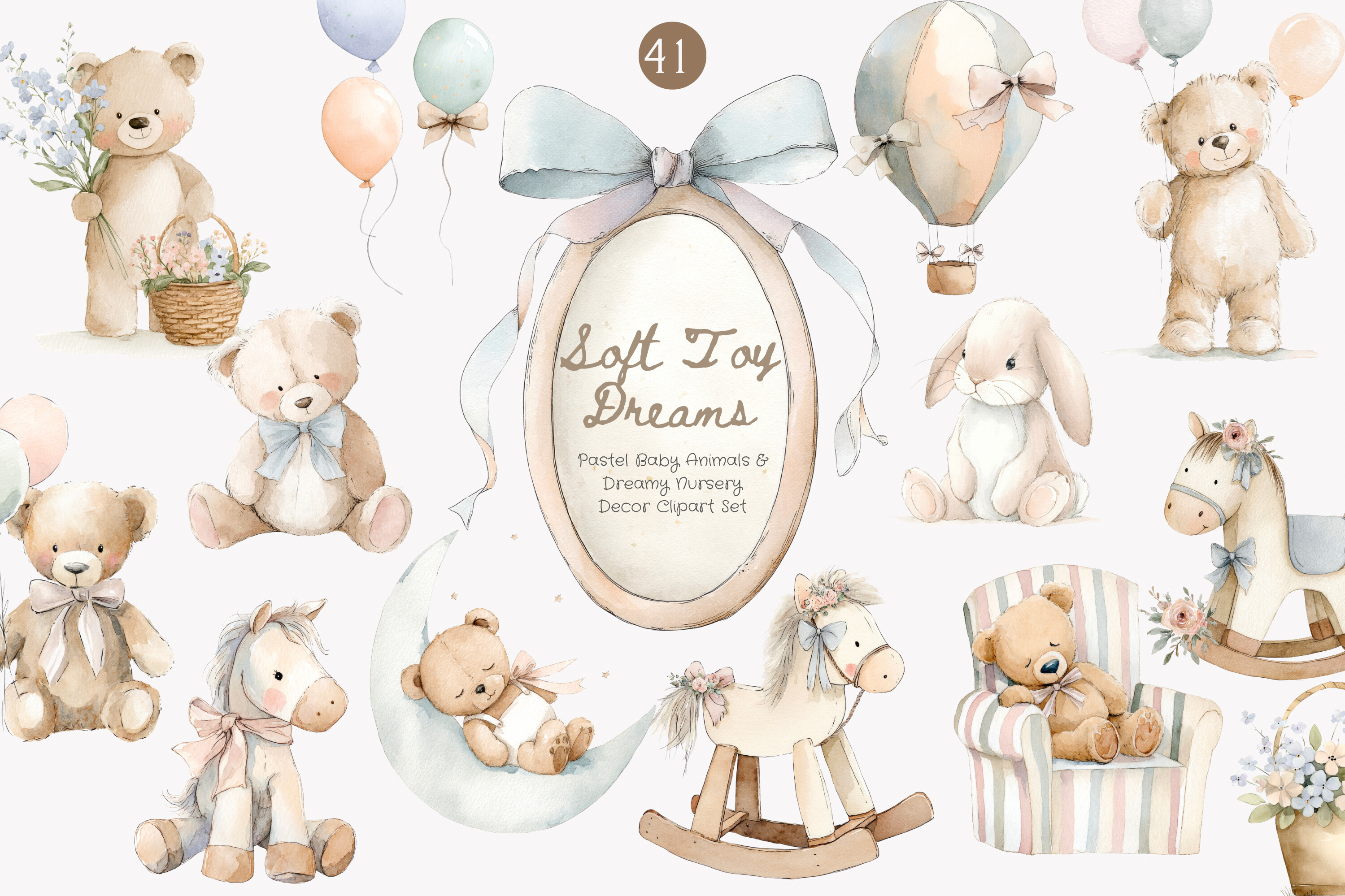 Soft Toy Nursery Clipart Set