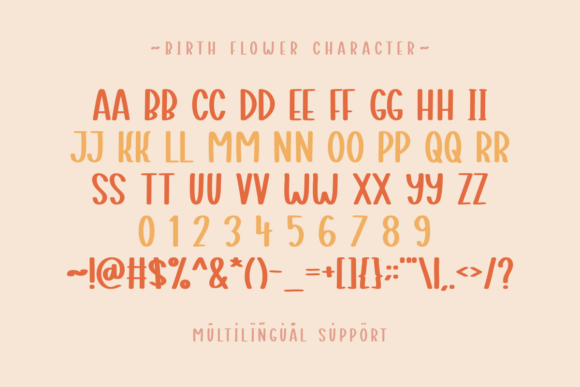 Birth Flower Font - Preview 1