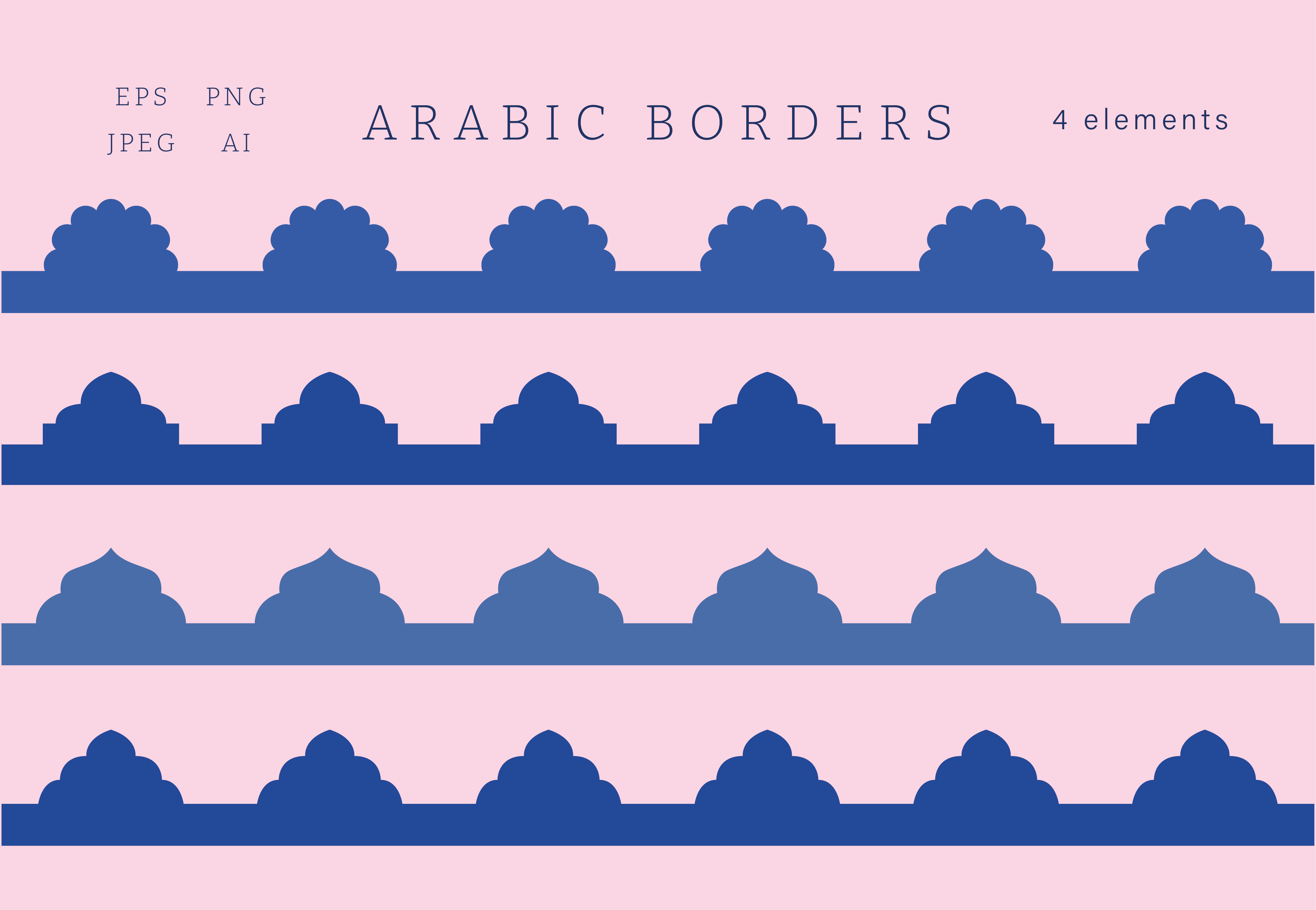 Blue Arabic Borders Graphic by Purrga · Creative Fabrica