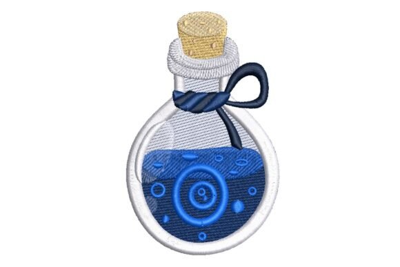 Blue Magic Potion Bottle with Rope