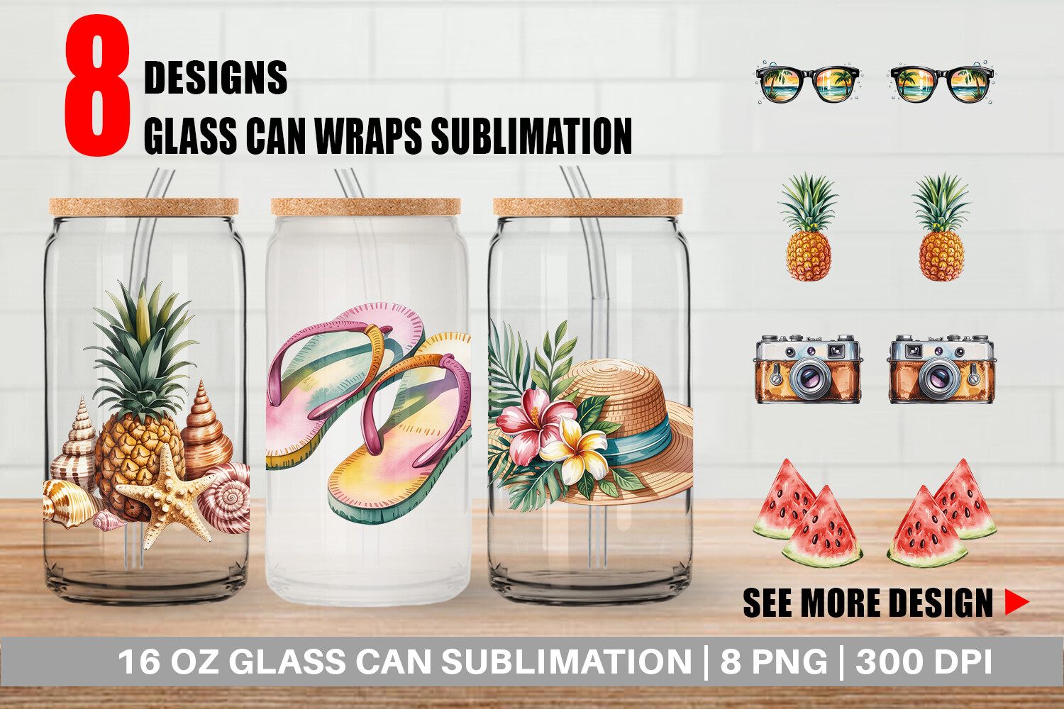 Glass Can Summer Vacation Graphic by Artnoy · Creative Fabrica