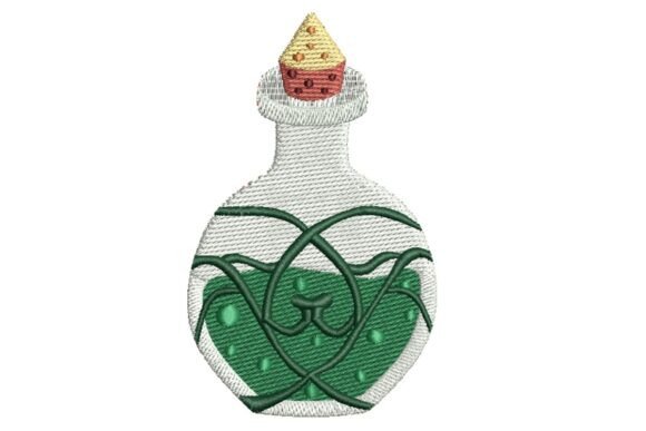 Green Magic Potion with Vine Decoration