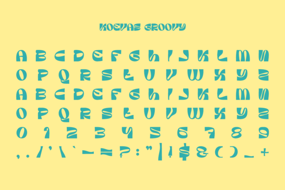 Koevas Groovy Font PNG with transparent background - Preview 6