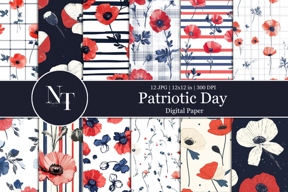 Patriotic Independence Day Digital Paper Graphic by Nam Tiwa · Creative ...
