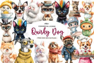 Quirky Dog and Cat Clipart Graphic by Dreamshop · Creative Fabrica