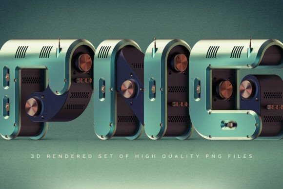 Retro Radio Font PNG with transparent background - Preview 2