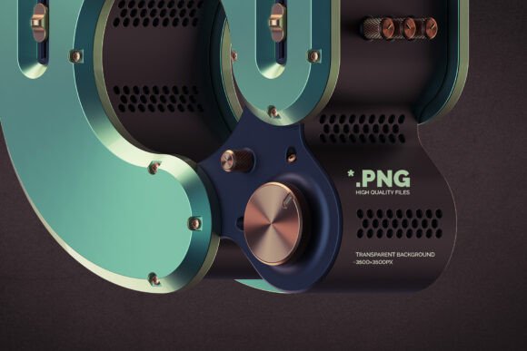 Retro Radio Font PNG with transparent background - Preview 3