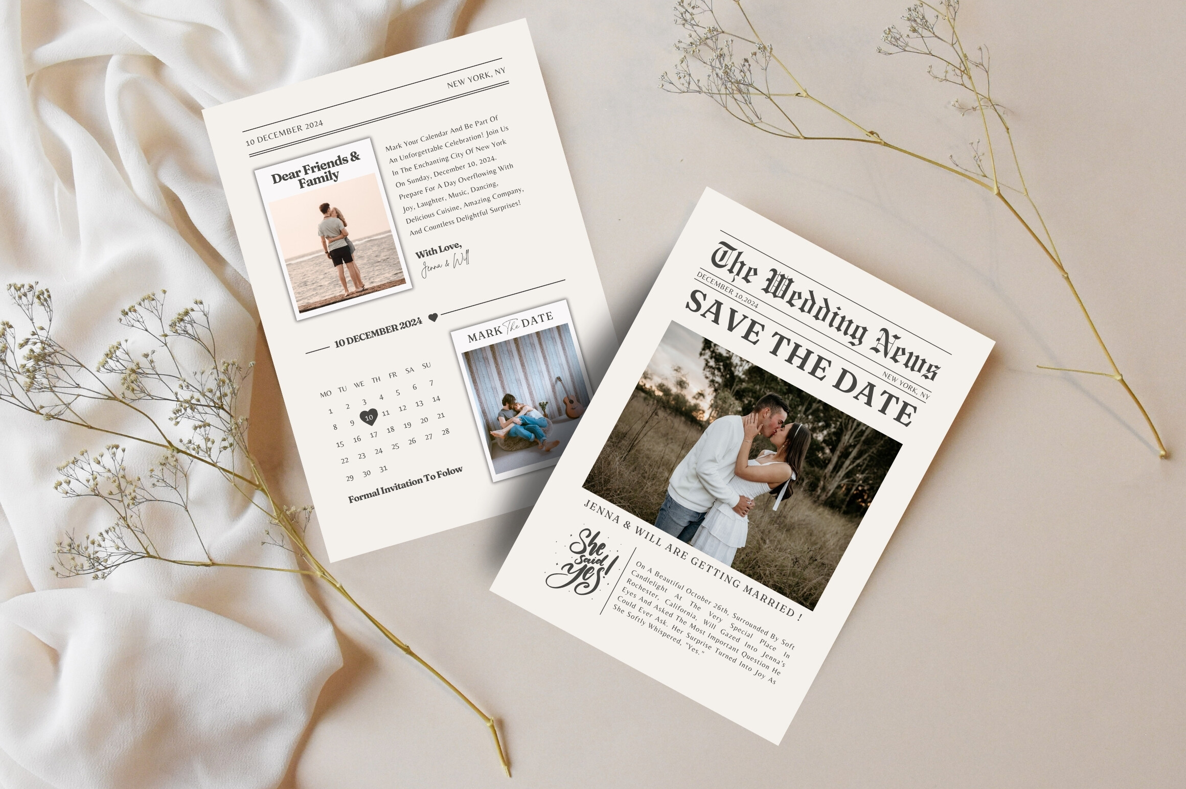 Save The Date Newspaper Template