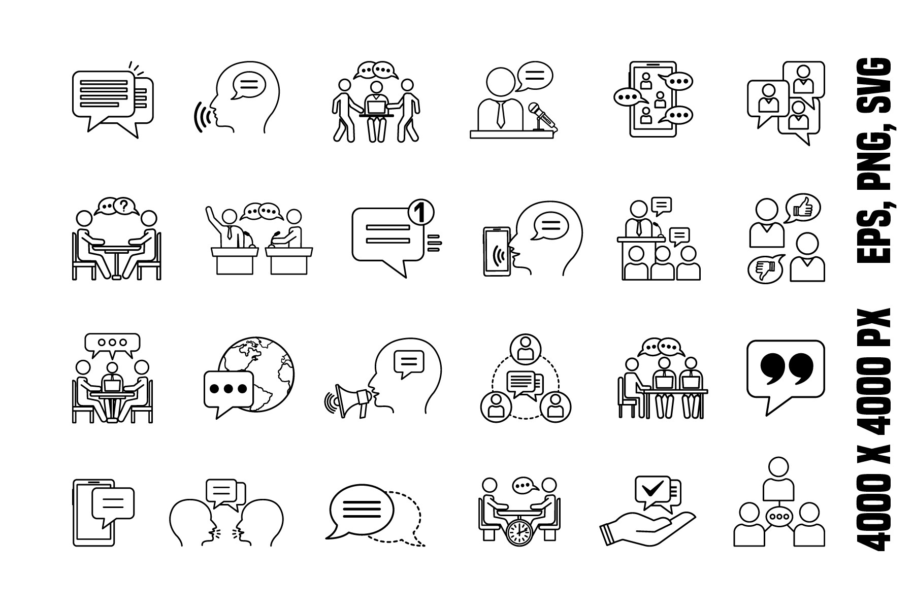 Speaking Icon Set Graphic by YuliDor · Creative Fabrica