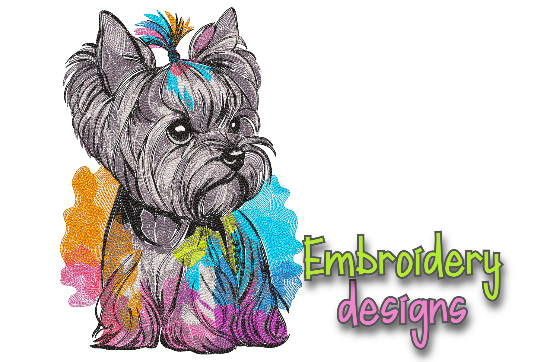 Yorkshire Terrier Embroidery Design