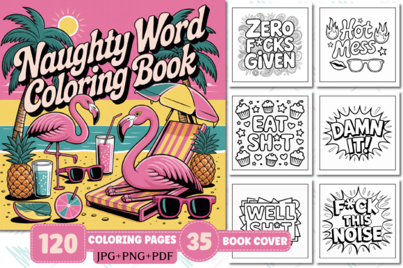 Preview of ADULT - Naughty Word Coloring Pages coloring pages for adults