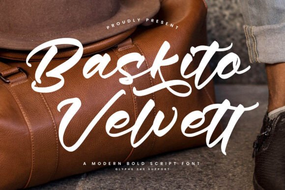 Baskito Velvett Font PNG with transparent background - Preview 1