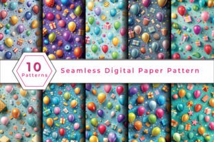 Birthday Balloons Gift Pattern Graphic by happywithmonir · Creative Fabrica