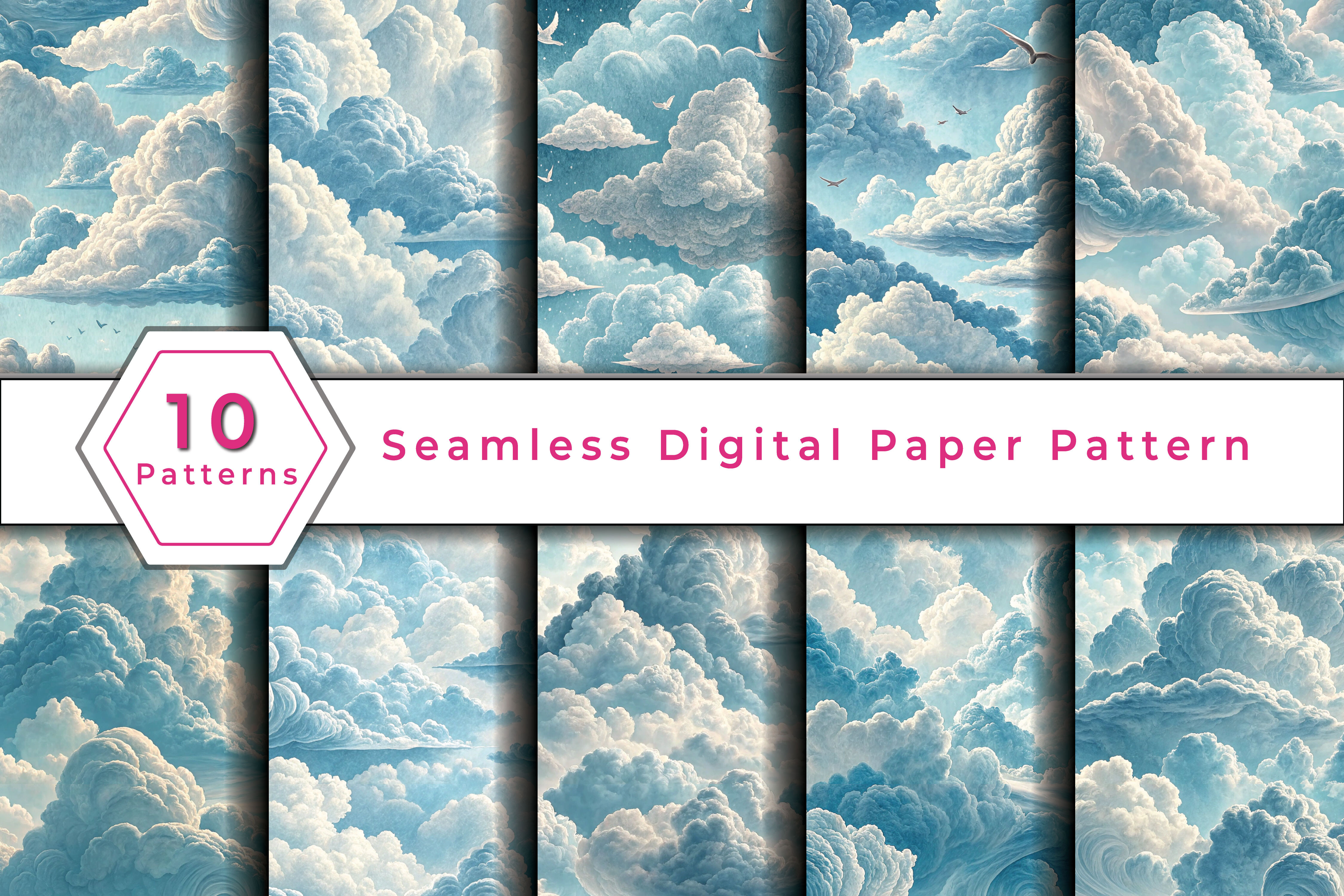 Blue Sky with Cumulus Clouds Graphic by happywithmonir · Creative Fabrica