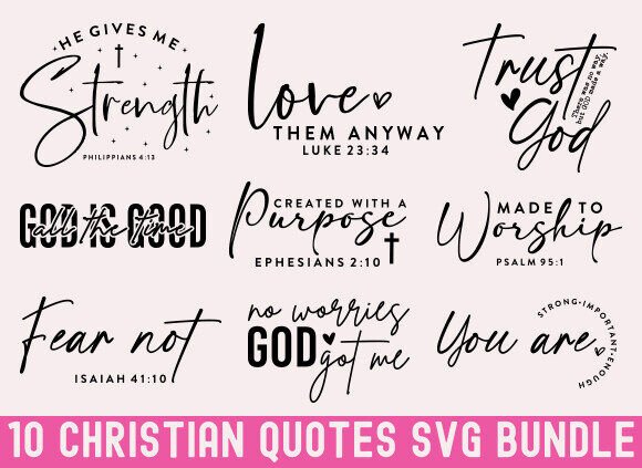 Christian Quotes SVG Bundle, Bible Verse
