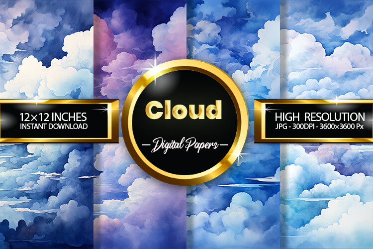 Cloud Digital Papers Graphic by Hurairagraphics · Creative Fabrica