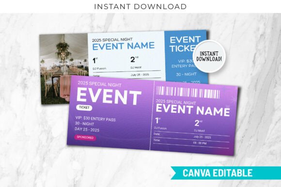Free Event Ticket Canva Templates Graphics