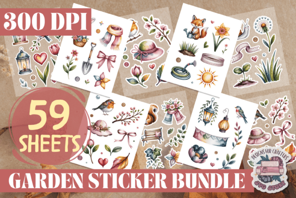 Garden Sticker Sheet BUNDLE 32 Sheets Graphic by SVG Story · Creative ...