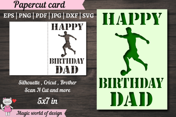 Happy Birthday Dad Card Svg, Football
