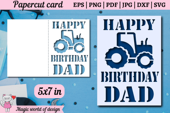 Happy Birthday Dad Card Svg, Tractor