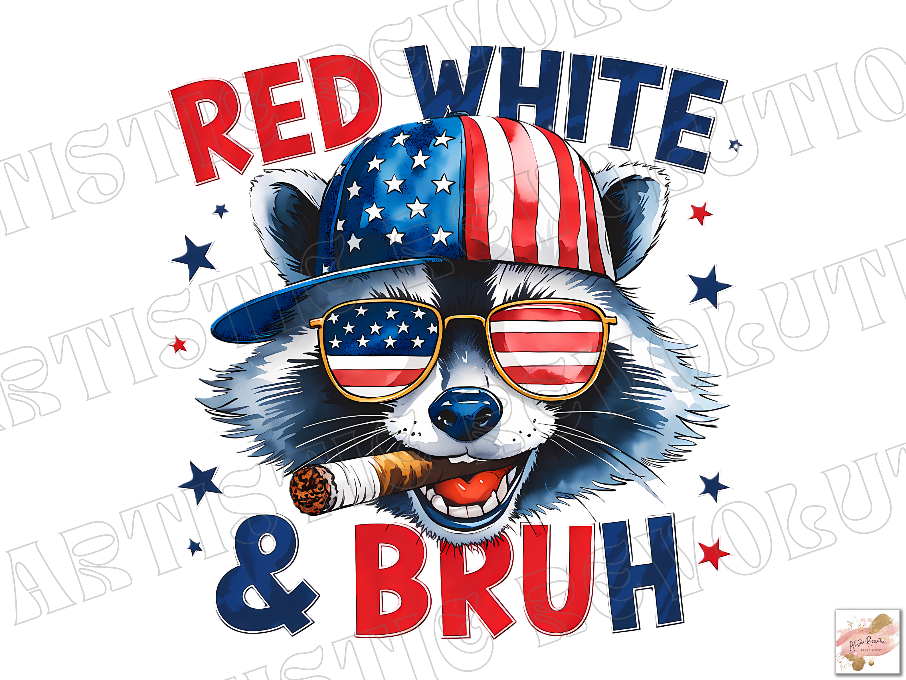 Red White and Bruh Funny Raccoon USA Png Graphic by Artistic Revolution ...