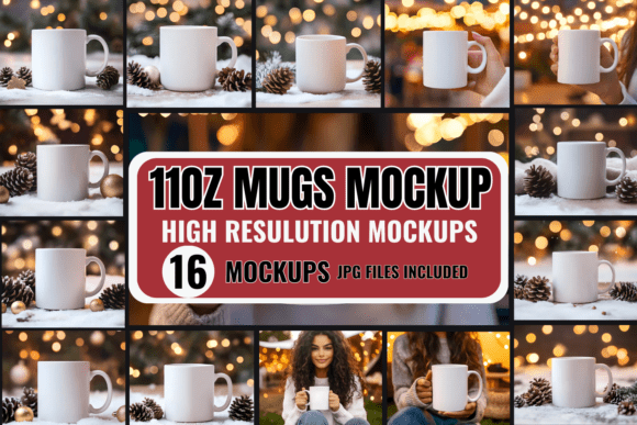 11oz Mugs Mockup Bundle Graphics