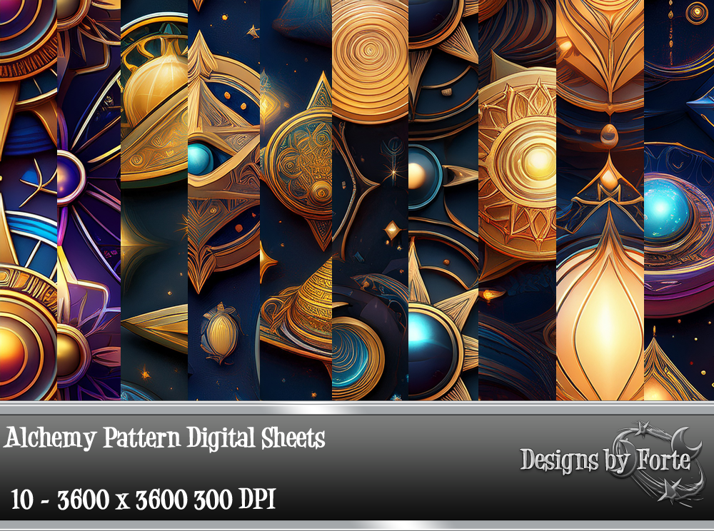 Alchemy Pattern Digital Sheets Graphic by Heidi Vargas-Smith · Creative ...