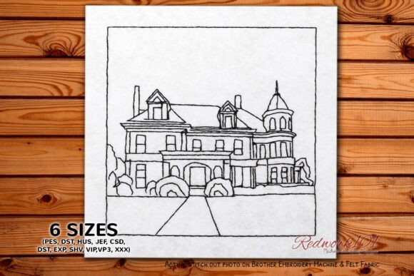 Big Overholser Mansion Embroidery Design