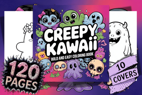 Bold Easy Creepy Kawaii Coloring Book
