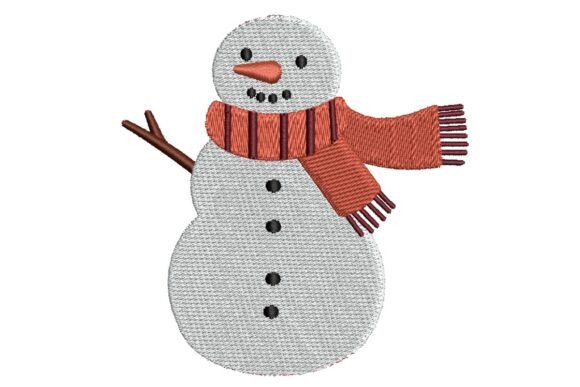 Cheerful Snowman with Top Hat and Scarf