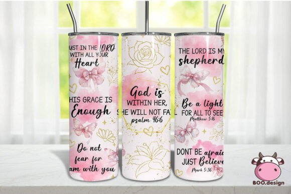 Christian Bible Verse Tumbler Wrap PNG