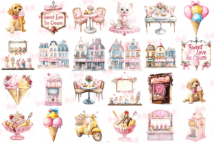 Coquette Ice Cream Shop Clipart Graphic by Markicha Art · Creative Fabrica