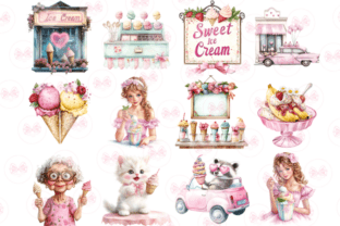 Coquette Ice Cream Shop Clipart Graphic by Markicha Art · Creative Fabrica