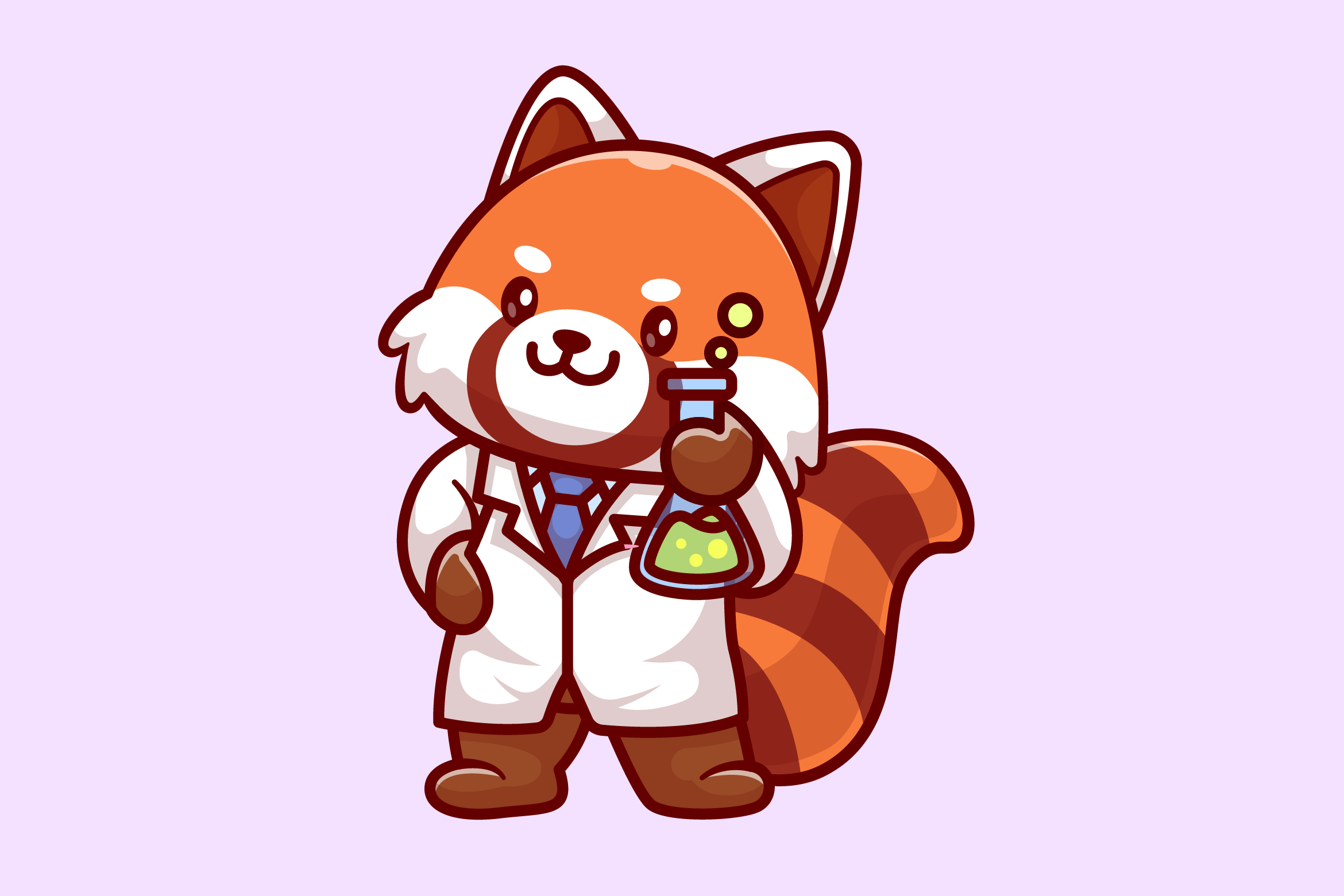 Cute Red Panda Scientist Hold Lab Tube Graphic by catalyststuff ...